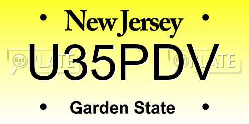 U35PDV New Jersey License Plate