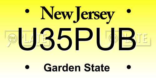 U35PUB New Jersey License Plate