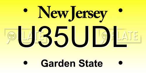 U35UDL New Jersey License Plate