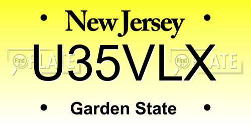 U35VLX New Jersey License Plate