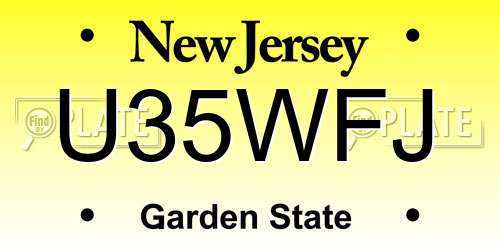 U35WFJ New Jersey License Plate