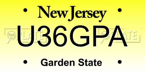U36GPA New Jersey License Plate