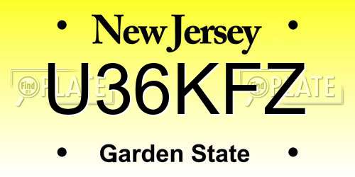 U36KFZ New Jersey License Plate