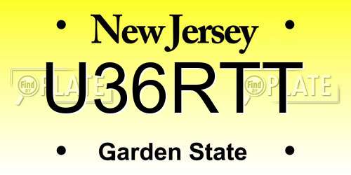 U36RTT New Jersey License Plate