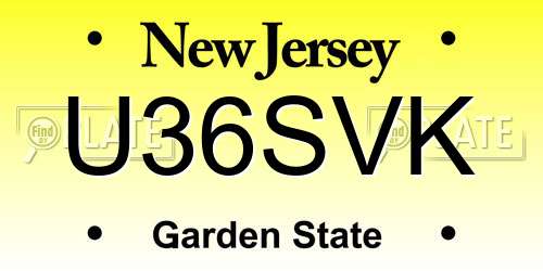 U36SVK New Jersey License Plate
