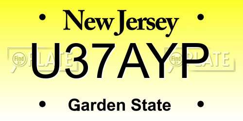 U37AYP New Jersey License Plate