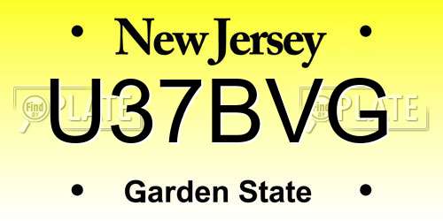 U37BVG New Jersey License Plate