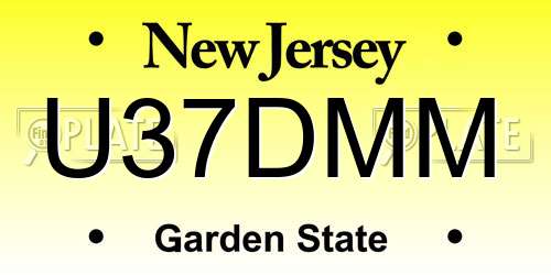U37DMM New Jersey License Plate