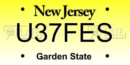 U37FES New Jersey License Plate