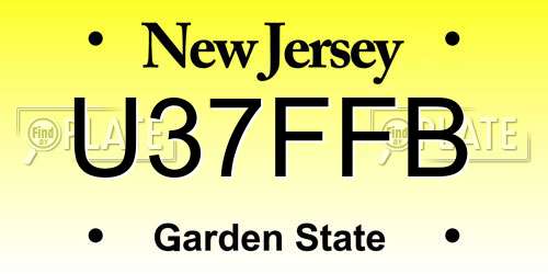 U37FFB New Jersey License Plate