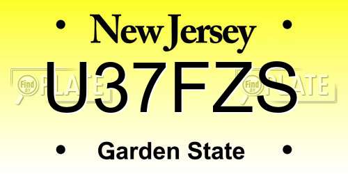 U37FZS New Jersey License Plate
