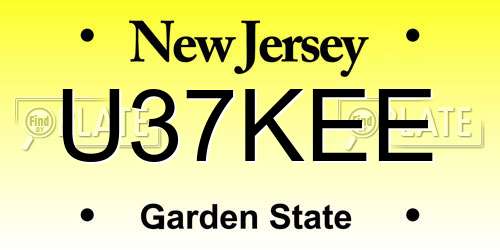 U37KEE New Jersey License Plate