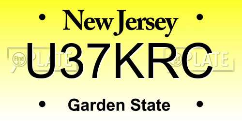 U37KRC New Jersey License Plate