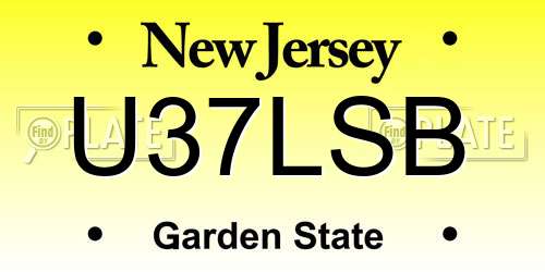 U37LSB New Jersey License Plate