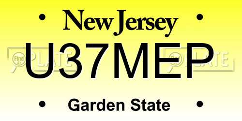 U37MEP New Jersey License Plate
