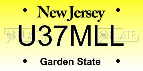 U37MLL New Jersey License Plate