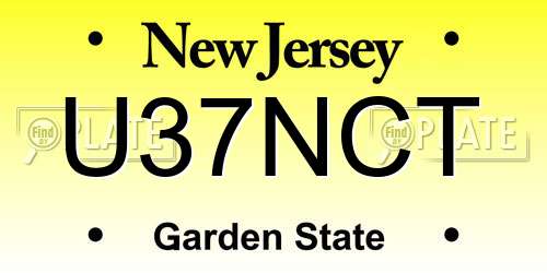 U37NCT New Jersey License Plate