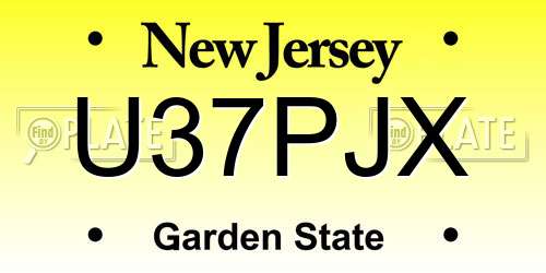 U37PJX New Jersey License Plate