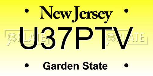 U37PTV New Jersey License Plate