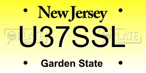 U37SSL New Jersey License Plate
