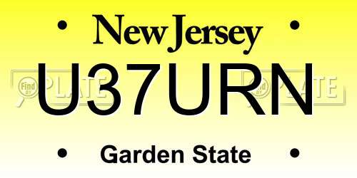 U37URN New Jersey License Plate
