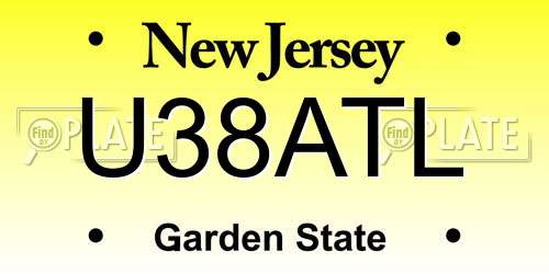 U38ATL New Jersey License Plate