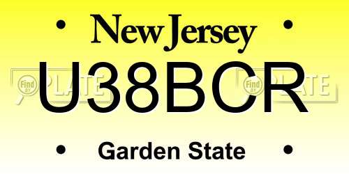 U38BCR New Jersey License Plate