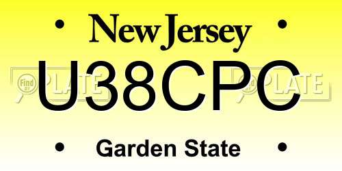 U38CPC New Jersey License Plate