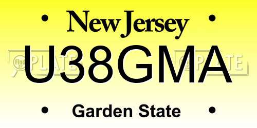 U38GMA New Jersey License Plate