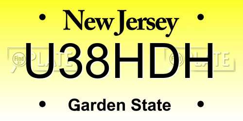 U38HDH New Jersey License Plate