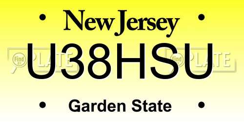 U38HSU New Jersey License Plate