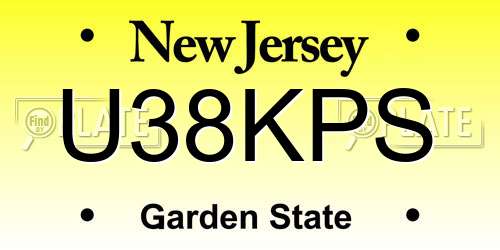 U38KPS New Jersey License Plate