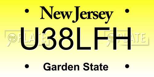 U38LFH New Jersey License Plate