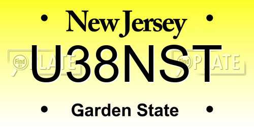 U38NST New Jersey License Plate