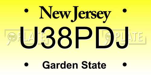 U38PDJ New Jersey License Plate
