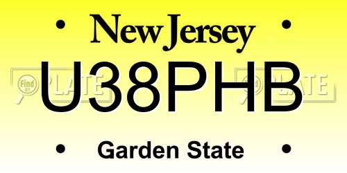 U38PHB New Jersey License Plate