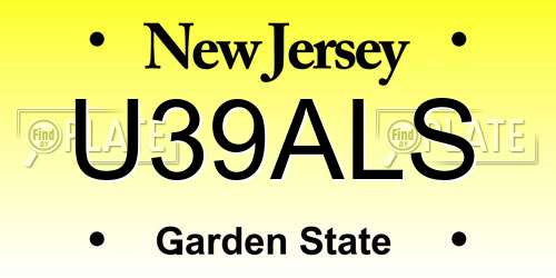 U39ALS New Jersey License Plate