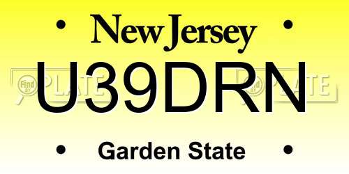 U39DRN New Jersey License Plate