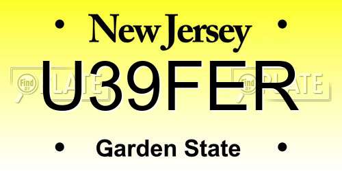 U39FER New Jersey License Plate