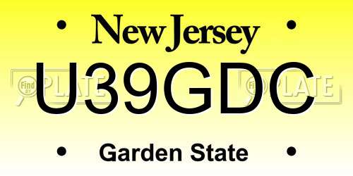 U39GDC New Jersey License Plate