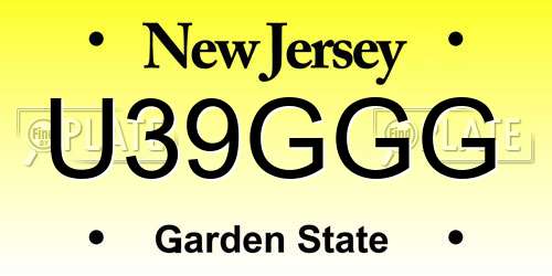 U39GGG New Jersey License Plate