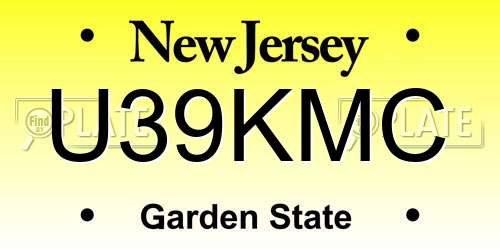 U39KMC New Jersey License Plate
