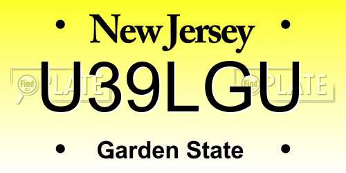 U39LGU New Jersey License Plate