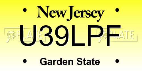 U39LPF New Jersey License Plate