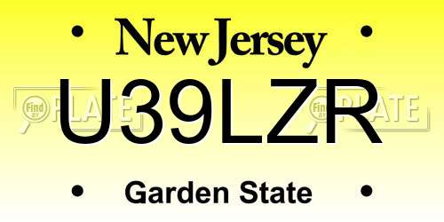 U39LZR New Jersey License Plate