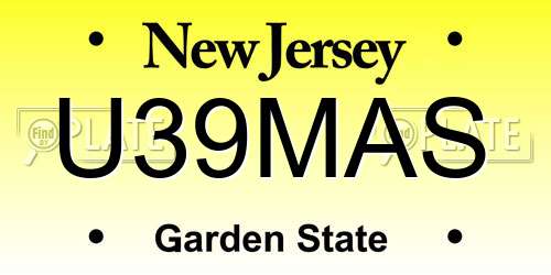U39MAS New Jersey License Plate