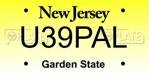 U39PAL New Jersey License Plate