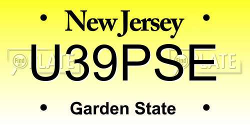 U39PSE New Jersey License Plate