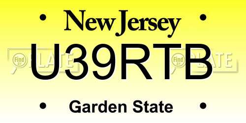 U39RTB New Jersey License Plate