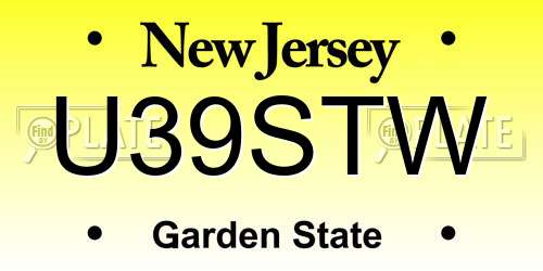 U39STW New Jersey License Plate
